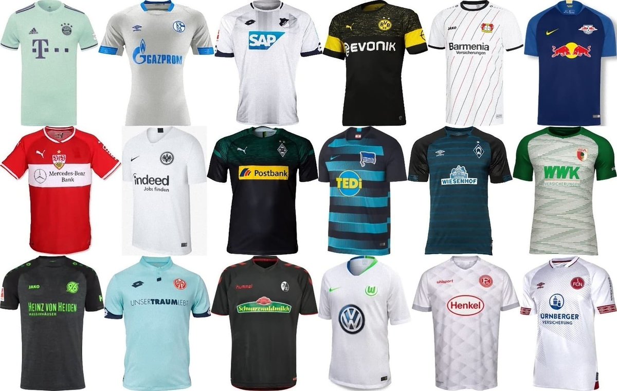 ユニ11 ブンデスリーガ 18 19 アウェイユニフォーム一覧 T Co Qsoce6zxj3 18 19 Bundesliga Away Jerseys T Co Euidy3dwea Twitter