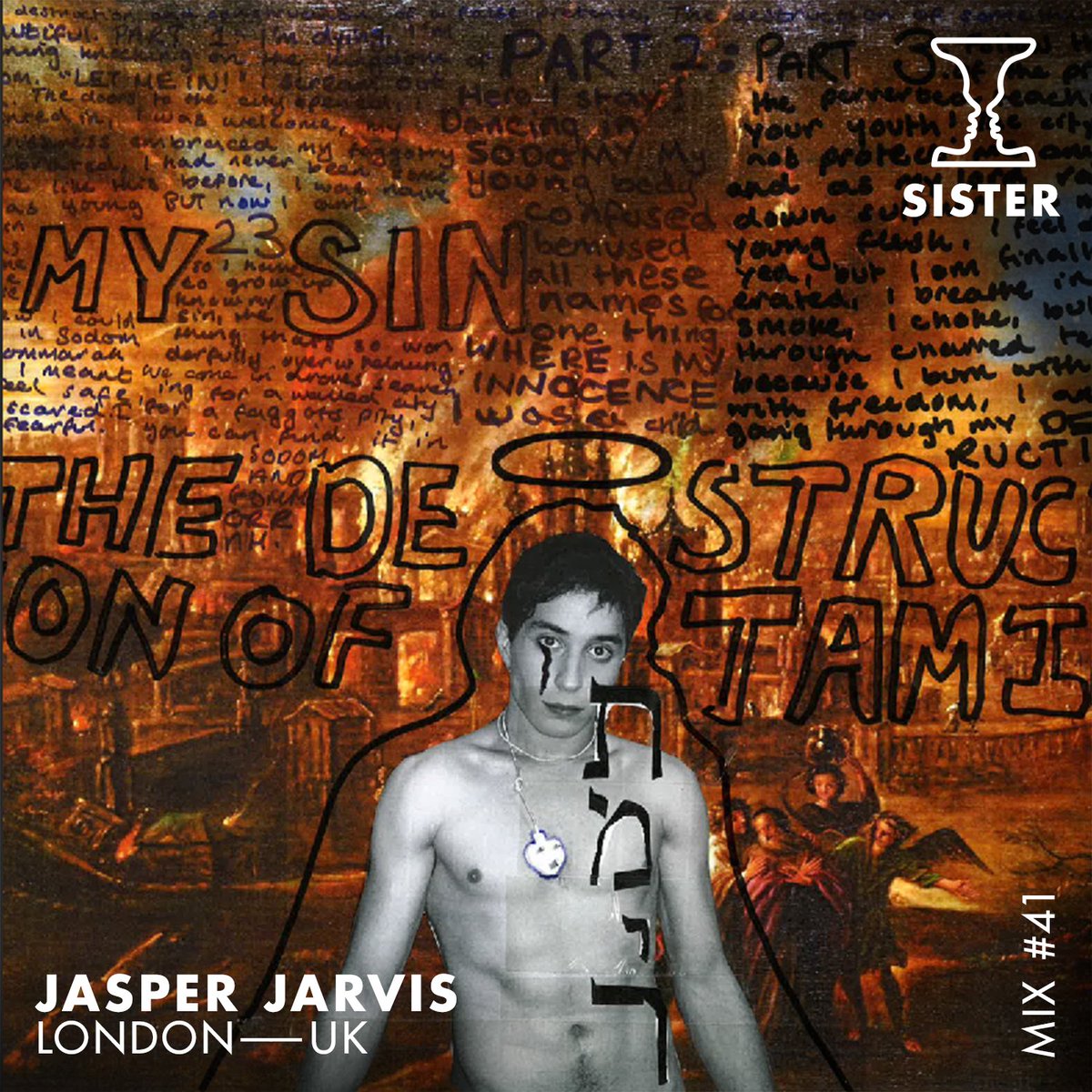 SISTER4131's tweet photo. SISTER Mix #41 is live today from London-based Jasper Jarvis. Equal parts emotive and energized, they intertwine gritty experimental and club-influenced tracks with lighthearted pop gems. (Artwork by Tamir Amar Pettet)
https://t.co/qIkkTyWLwl https://t.co/0EBuu0dtZc