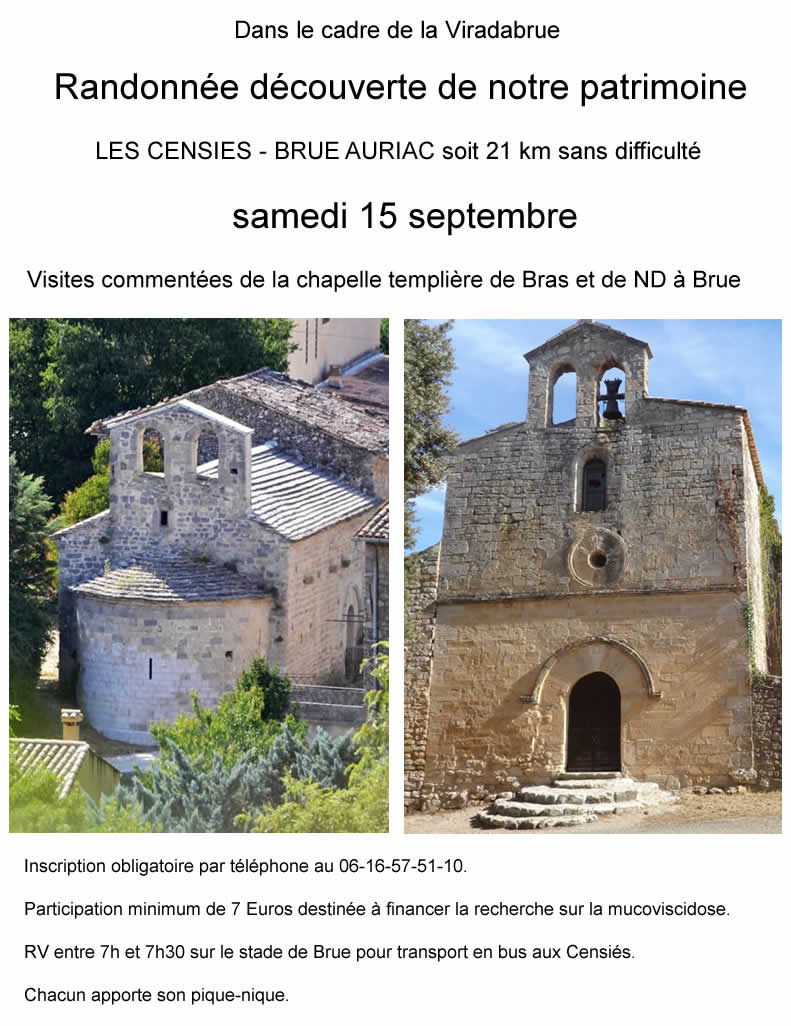 Rendez-vous le 15 septembre, entre 7h et 7h30 sur le stade de Brue !