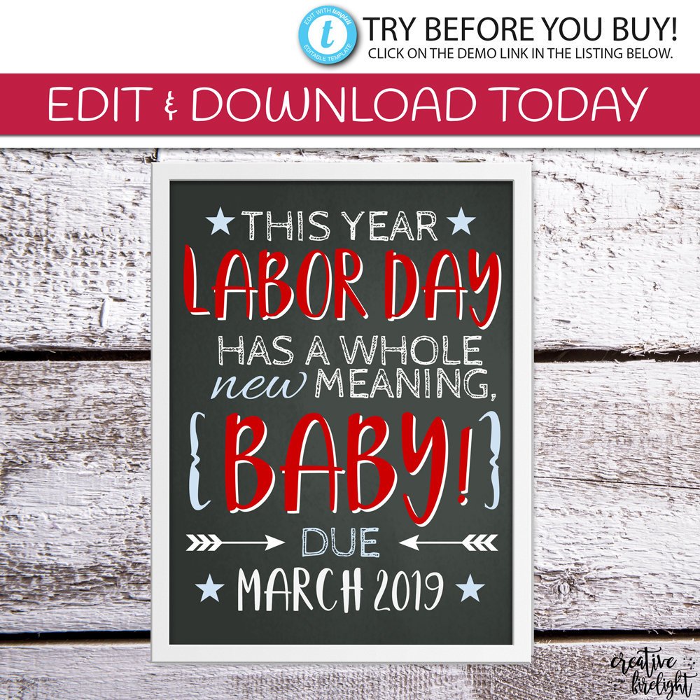 CreateFirelight's tweet image. What a cute way to announce a new baby is on the way on Labor Day! etsy.me/2POiGC8 
.
.
.
#birthannouncement #photographyprop #pregnancy #newbabyannouncement #maternityshoot #pregnancysign #editablesign