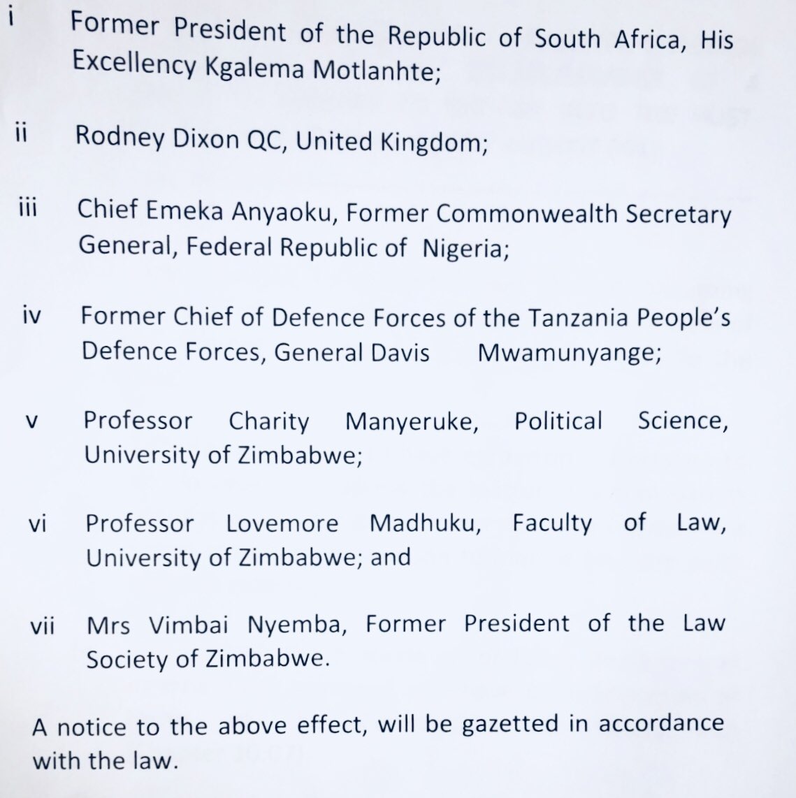 Today, I appointed a 7 member Commission of Inquiry led by former South African President HE Kgalema Motlanthe to investigate the tragic events of August 1st. The commission will function with both independence and transparency, and is composed of international &amp; local experts