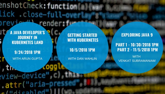 ApexSystems's tweet image. Programmers – Interested in learning about #Java9?  And/or #Kubernetes? We have upcoming webinars on these topics from industry SMEs @venkat_s, @arungupta and @DanWahlin! RSVP for these free #tech education events here -&amp;gt; hubs.ly/H0dzXPs0