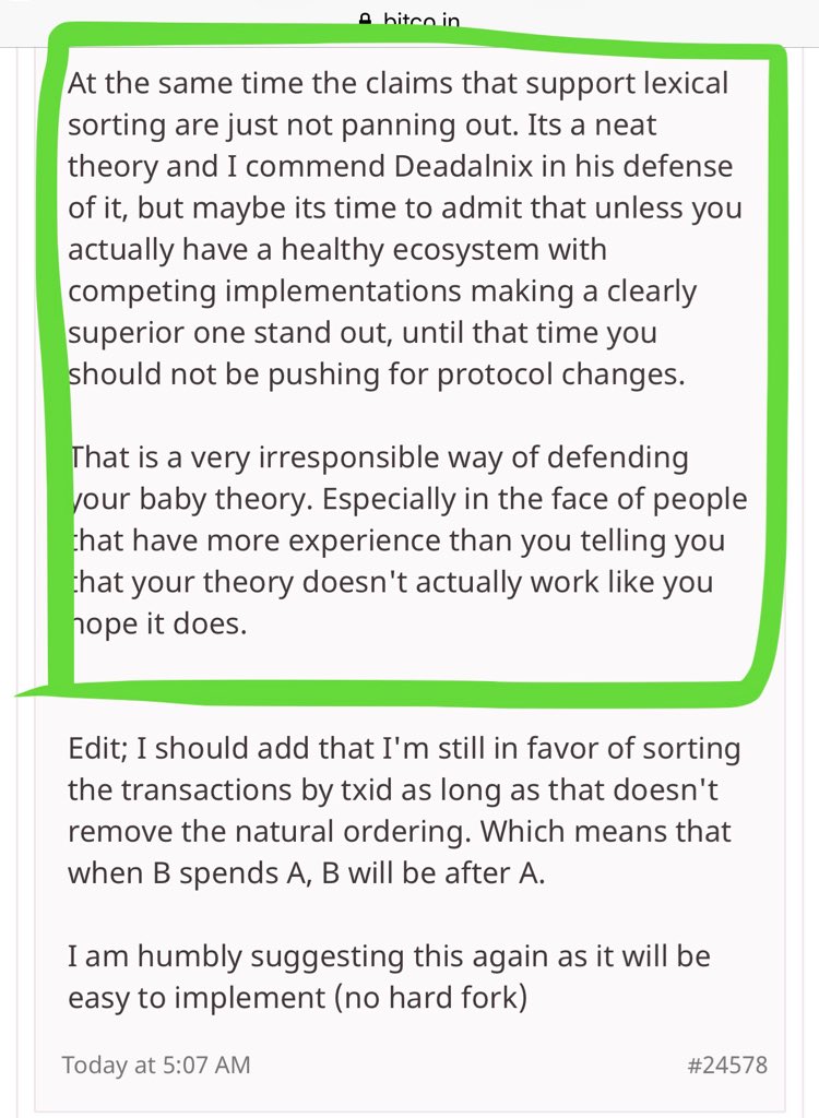 mindstatex's tweet image. Deadalnix gets schooled hard by Tom Zander. 

Sorry Deadalfanbois: 

Claims for CTO not panning out, Father Tom is putting baby Deadal theory back to the crib for some growing up first. 

#CTO #BitcoinCash #BitcoinABC #BabyTheory #Parallelisation