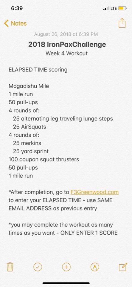 joshuaesc's tweet photo. 6 Pax finished up the @F3IronPax Challenge by completing week 4 this morning &amp; questioned their ability to make good decisions #f3ironpax #f3csaup #f3counts #f3HIM #DRP #mogadishumile @F3CoastalEmpire @F3Savannah @F3Hamm @F3GwdREDFriday @F3Greenwood https://t.co/xsyveYyqp7