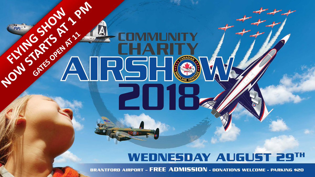 CFSnowbirds's tweet photo. Look up Ontario and see nine planes smoke the skies today over the Brantford Municipal Airport for the @CommCharAirshow! @RCAF_ARC https://t.co/yiTmQVlHBD