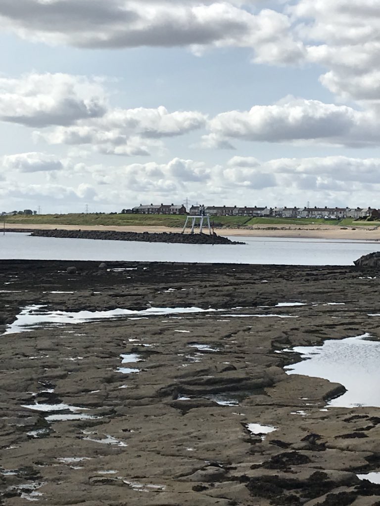 clairesholm's tweet photo. Sculpture spotting at lunchtime for @artukdotorg Couple by Sean Henry eligible for #artuksculptureproject. First permanent offshore sculpture in the UK here at #Newbiggin-by-the-Sea.  Anyone know a photographer with a boat? https://t.co/X9WoXY7hOC