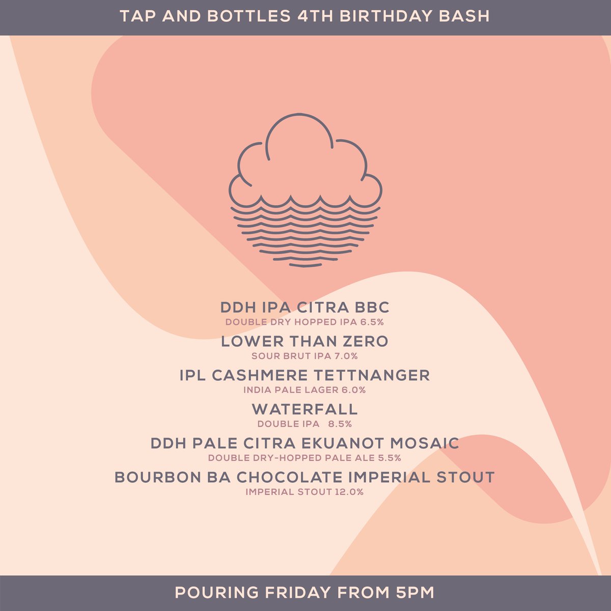 TapandBottles's tweet photo. Just a gentle reminder that this weekend is our 4th Birthday Bash! 
🥳🎉🥳
We'll be pouring a plethora of @rivingtonbrewco, @cloudwaterbrew, @TwistBarrelAle... plus lots of other beers that The Sun hates.
🍻🍻🍻
Friday from 5PM.  All day Saturday and Sunday. https://t.co/nNCVzhDB02