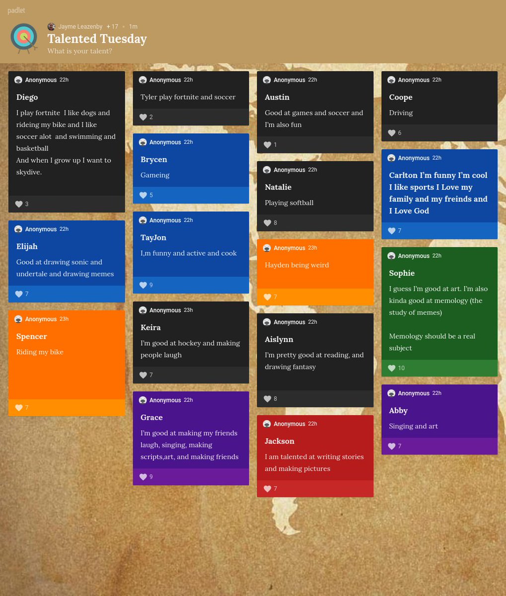 jaymer82's tweet photo. Used Padlet as a way for students to answer morning work questions.   #BPSNE #WeAreTwinRidge #TalentedTuesday #ipadacademy https://t.co/Olq1feKmdi