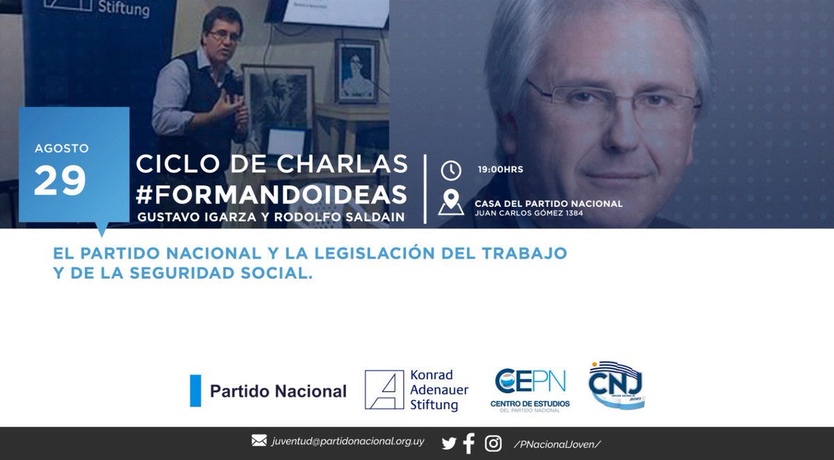 PNacionalJoven's tweet photo. [HOY] inauguramos nuestra sala en la Casa del Partido y seguimos con el ciclo de charlas #FormandoIdeas. 

¡Los esperamos! https://t.co/NtCM4fALjf