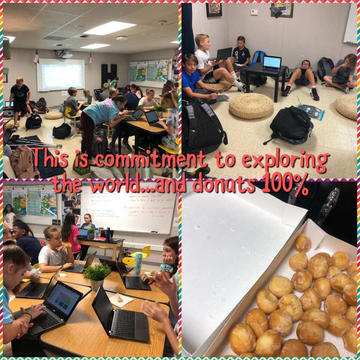 LuvTching's tweet photo. @RMS6Eagles always committed to exploring the world...and donuts, can’t forget the donuts. @ProsperRogersMS https://t.co/OuBa7aV3C7