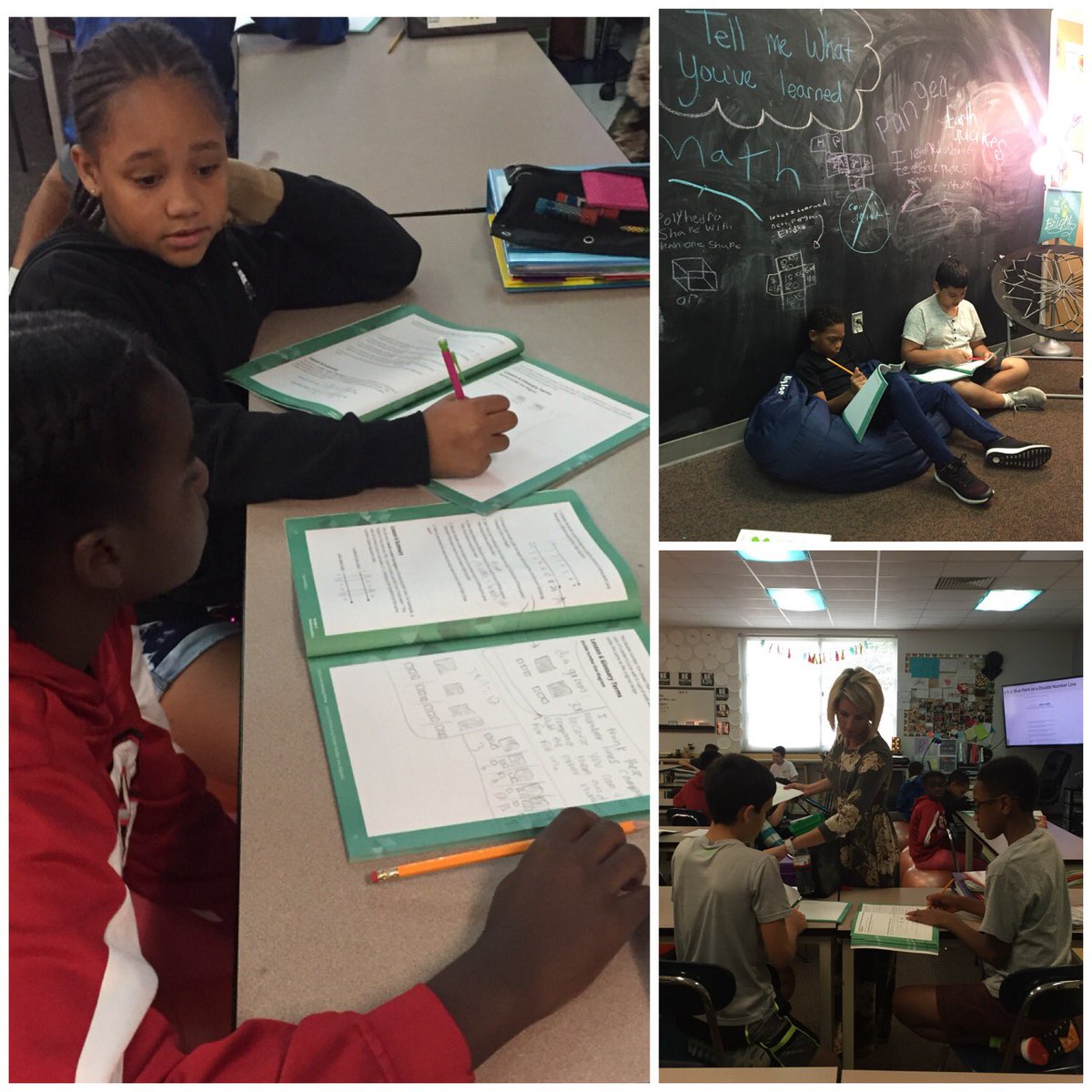 Powerful conversations and learning around ratios and double number lines happening in ⁦@BowmanCCMMS⁩ classroom.  #WhatStartsHereChangesEverything  #OpenUpMath ⁦<a href="/openupresources/">Open Up Resources</a>⁩