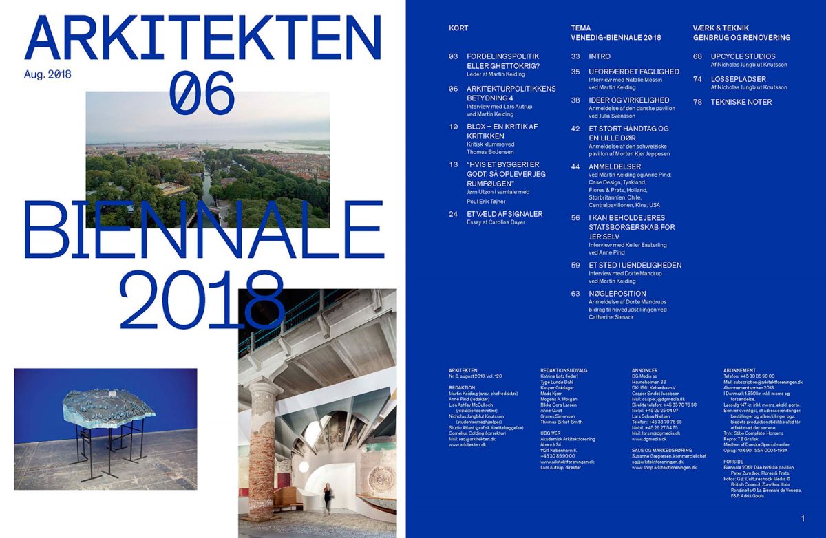 FLORES & PRATS (@FloresyPrats) AT #BiennaleArchitettura2018
 
Sala Beckett is on the cover of the #Arkitekten issue celebrating the 16th Venice Biennale with 'Liquid Light', the replica of the former workers’ club converted into a theatre, featured in the main exhibition.