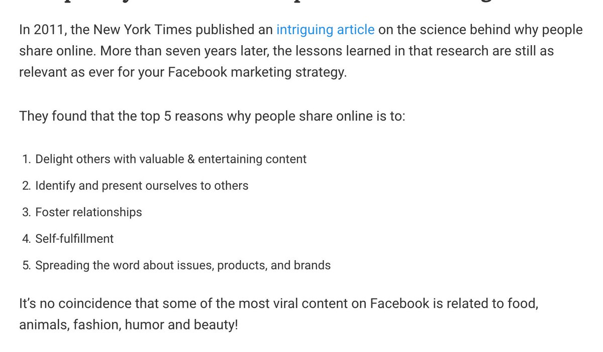 'It’s no coincidence that some of the most viral content on Facebook is related to food, animals, fashion, humor and beauty!'

👉 blog.bufferapp.com/facebook-marke…

#FacebookMarketing #socialmedia #SocialMediaStrategy #smm #facebookstrategy