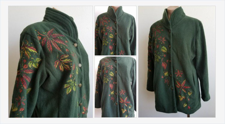 LornajaneCosign's tweet image. Bob Mackie Wearable Art Hunter green Fall Leaf Embroidered Lined Fleece Jacket S | eBay #FallFashion #Shopping #FallJacket #BobMackie 
goo.gl/NjS7Vq
(Tweeted via PromotePictures.com)