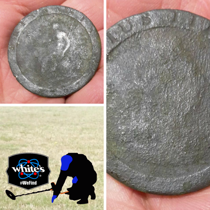Thanks to Ashley for sharing his first Cartwheel Penny find. - found with his TreasurePro and 13" Detech Coil #WEFind #TreasurePro #Whites
