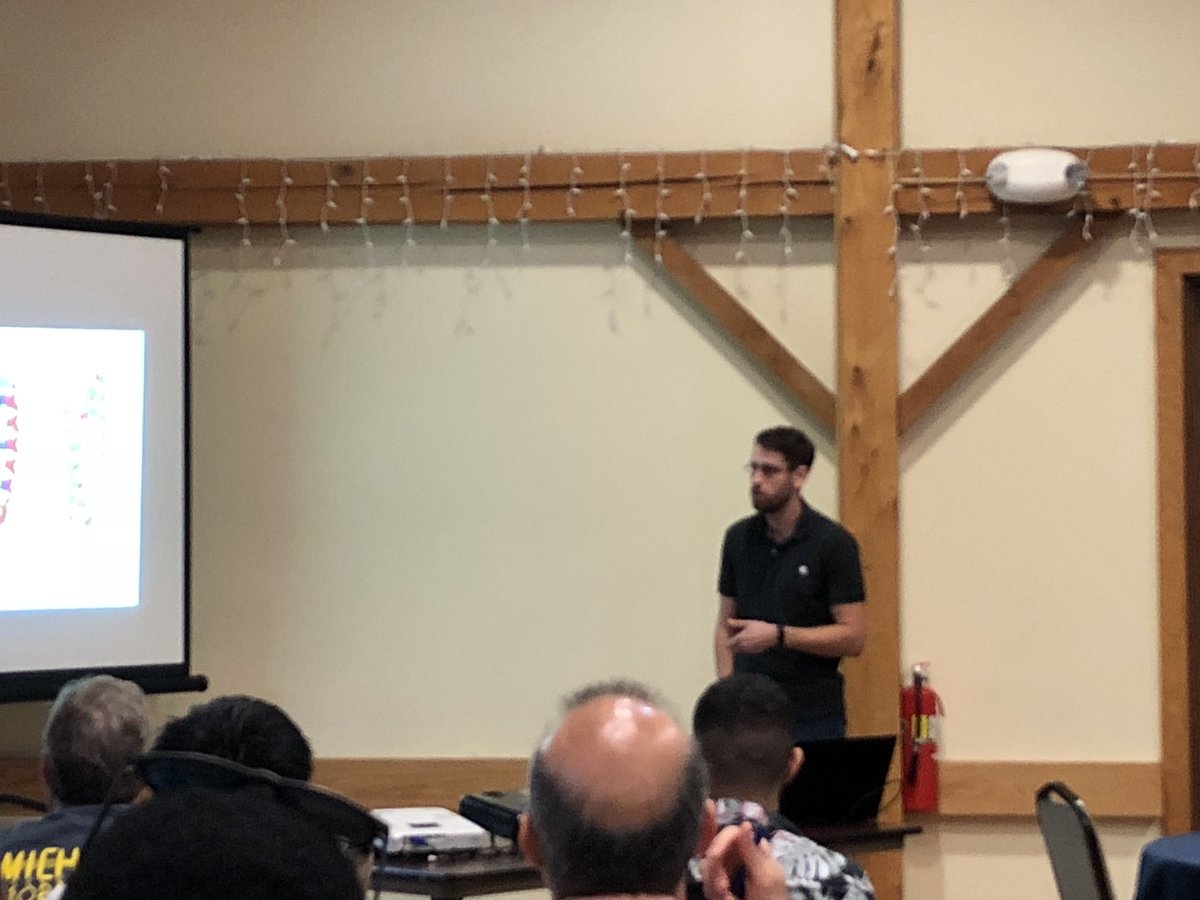 UMBiophys's tweet photo. Thank you to Tyler Pinter for speaking on “Using de novo designed coiled coils to study native metal binding sites” as part of Vincent Pecoraro’s Lab. 

#umbiophysretreat2018 #UMBiophysPreview #umlsa #umstem #goblue https://t.co/foPdVBdhYr