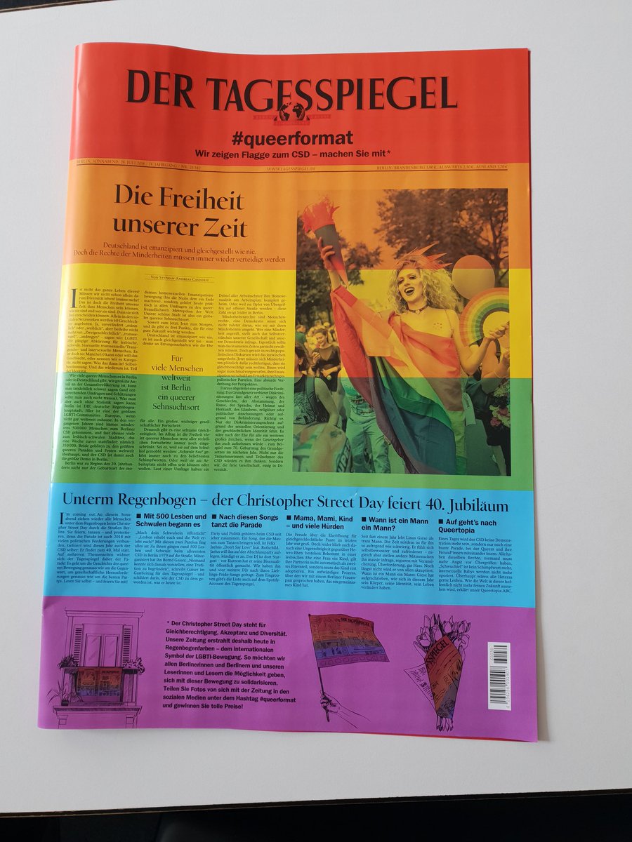 SER_DiB's tweet photo. Meeting bij @Tagesspiegel over diversiteit. Mooi voorbeeld: #queerformat uitgebracht ter ere van de Christopher Street Day (vergelijkbaar met de Gay Pride). https://t.co/RY7dLm8mc2