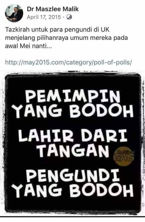 🔻 Muhammad Azri 🇲🇾🇵🇸 (@sir_azri) on Twitter photo Pemimpin yang bodoh lahir dari tangan pengundi yang bodoh - <a href="/maszlee/">Maszlee Malik 🏴🇲🇾</a> sebab tu lah Kau BODOH! Pemimpin yang bodoh lahir dari tangan pengundi yang bodoh - <a href="/maszlee/">Maszlee Malik 🏴🇲🇾</a> sebab tu lah Kau BODOH!
