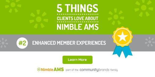 #ILoveNimbleAMS There are many reason why clients love <a href="/NimbleAMS/">Nimble AMS by Community Brands</a>. Here's #2 of the Top 5 👏 👏 👏 There's plenty more good reasons! Learn for yourself and your #association. Watch this webinar why Nimble is the right choice > > > bit.ly/2AWo6r5 #AssnChat <a href="/Comm_Brands/">Community Brands</a>