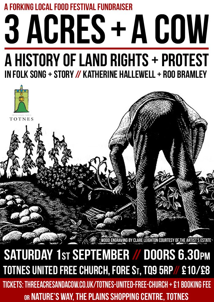 SchoolFarmCSA's tweet image. Awesome #folk performance on Saturday night in #Totnes around the history of land rights. Not to be missed, cakes and beer to be had

app.etickets.to/buy/?e=16675

@3Acresandacow