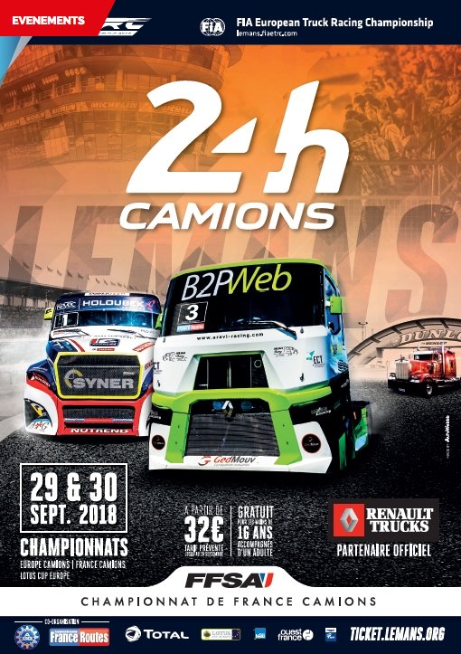 Les 24 H Camions Le Mans 2018 auront lieu à la fin de l’été (29 et 30 sept.) et vous réservent deux jours de show non-stop ! Un événement (France Routes) de passionnés pour les passionnés.🚛  🚚 
Billeterie officielle ➡️   ticket.lemans.org
@24heurescamions <a href="/FranceRoutes/">FranceRoutes</a>