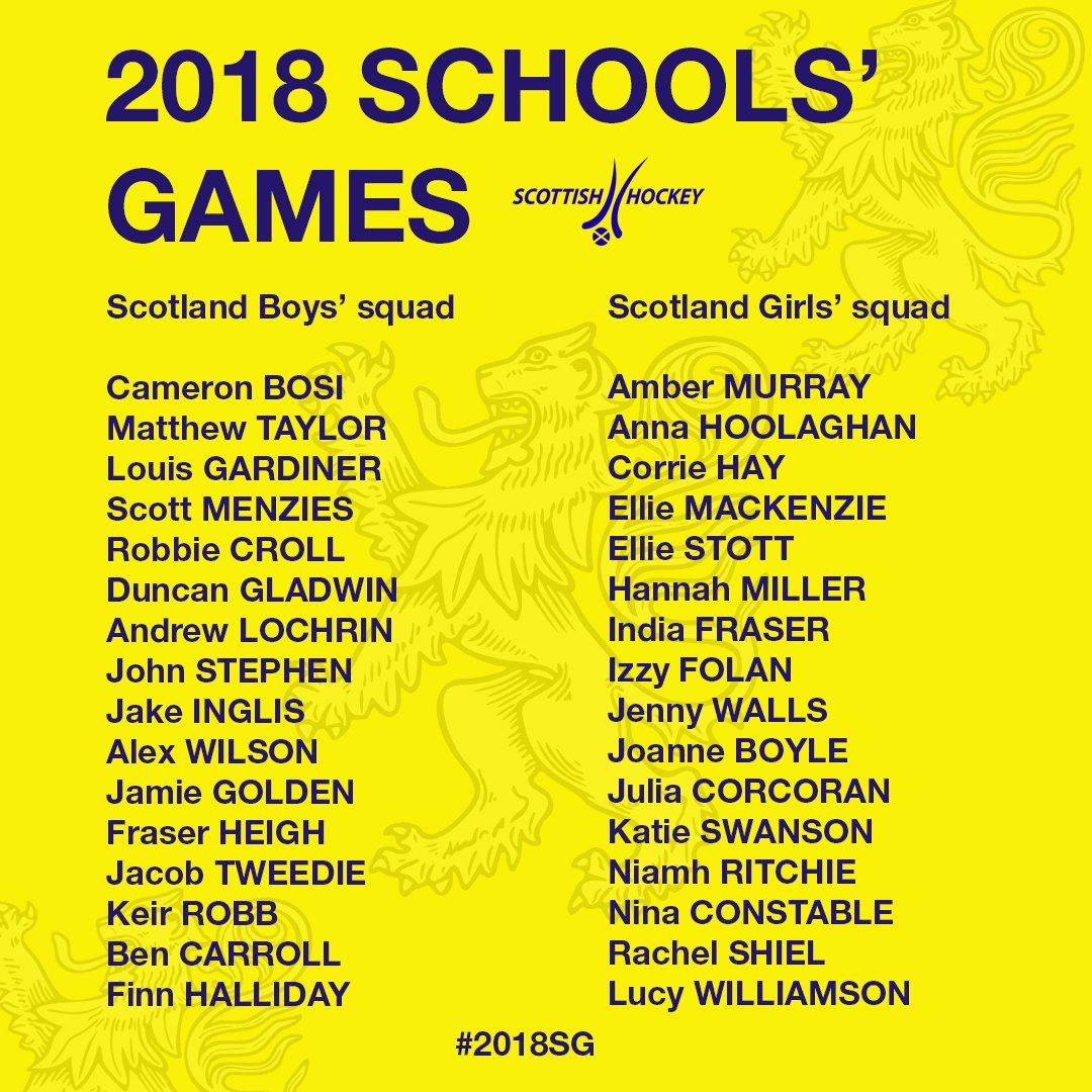 Scotland's School Games 2018 hockey squads announced 😃

Read more here: scottish-hockey.org.uk/schools-games-…