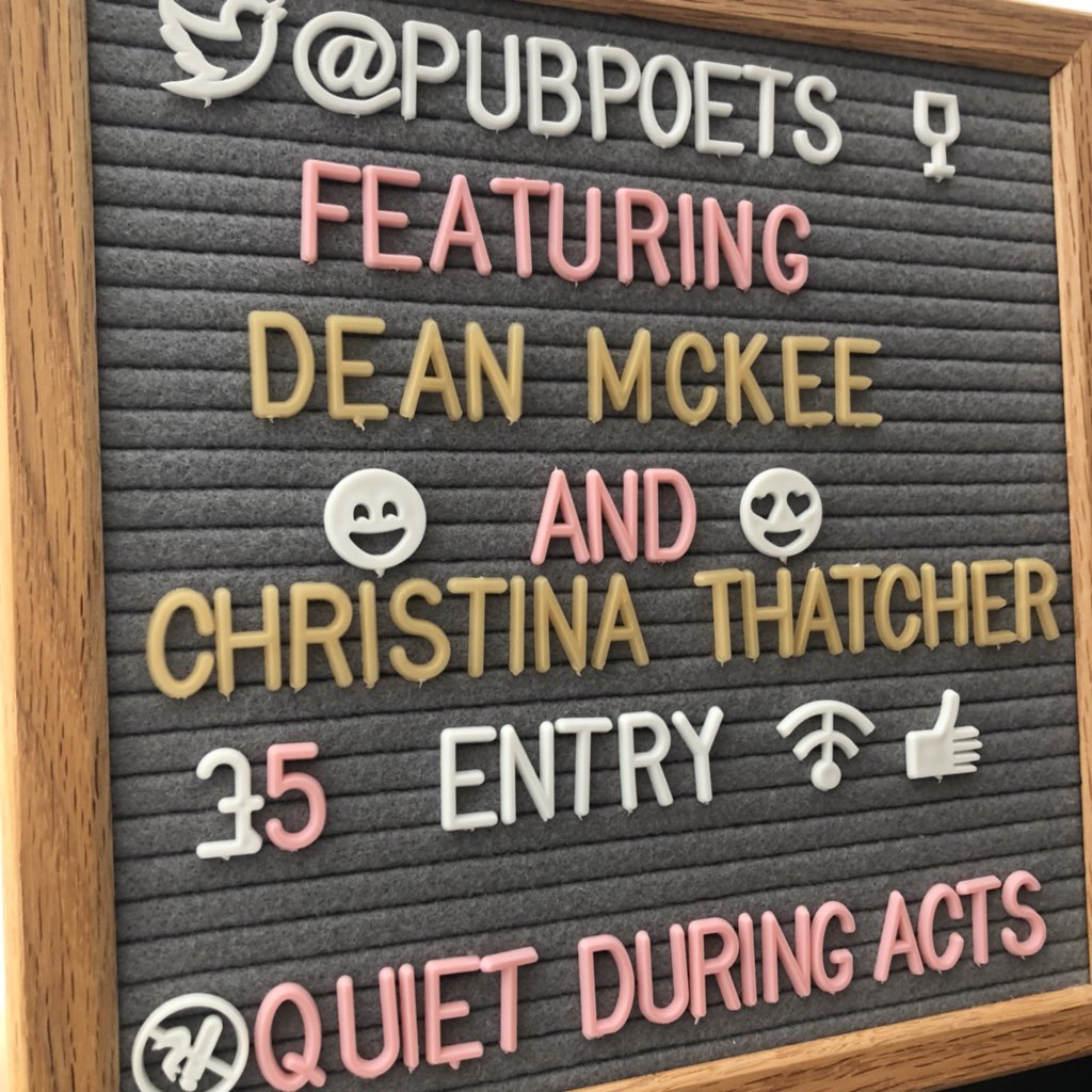 This Sunday, doors open at 6:30, poetry starts at 7pm. Ft guests Dean McKee and <a href="/writetoempower/">Christina Thatcher</a>  as well as the infamous #haikudeathmatch