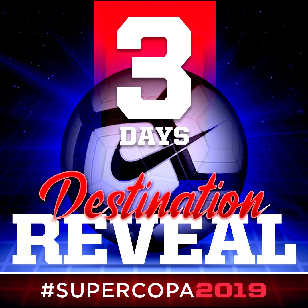The Destination Reveal Countdown continues, 3 Days and counting!Have you  entered our destination location challenge?Comment below on where you think the 2019 Premier SuperCopa will held? Do you have what it takes?
 #supercopacountdown #prizepack #destinationreveal #2019supercopa