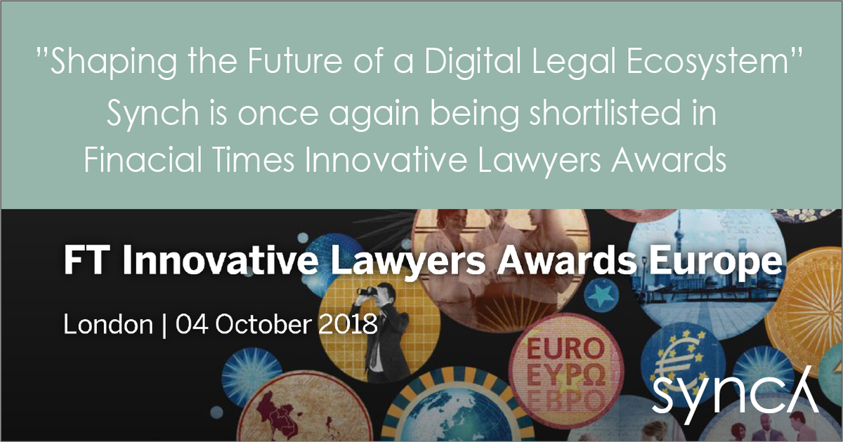 Synch has once again been shortlisted in the Financial Times Innovative Lawyers Awards. We are honoured and proud to be on the shortlist together with Magic Circle firms and many other top international law firms. synchlaw.se/synch-shortlis… #legaltech #Sthlmtech #synch #legalai