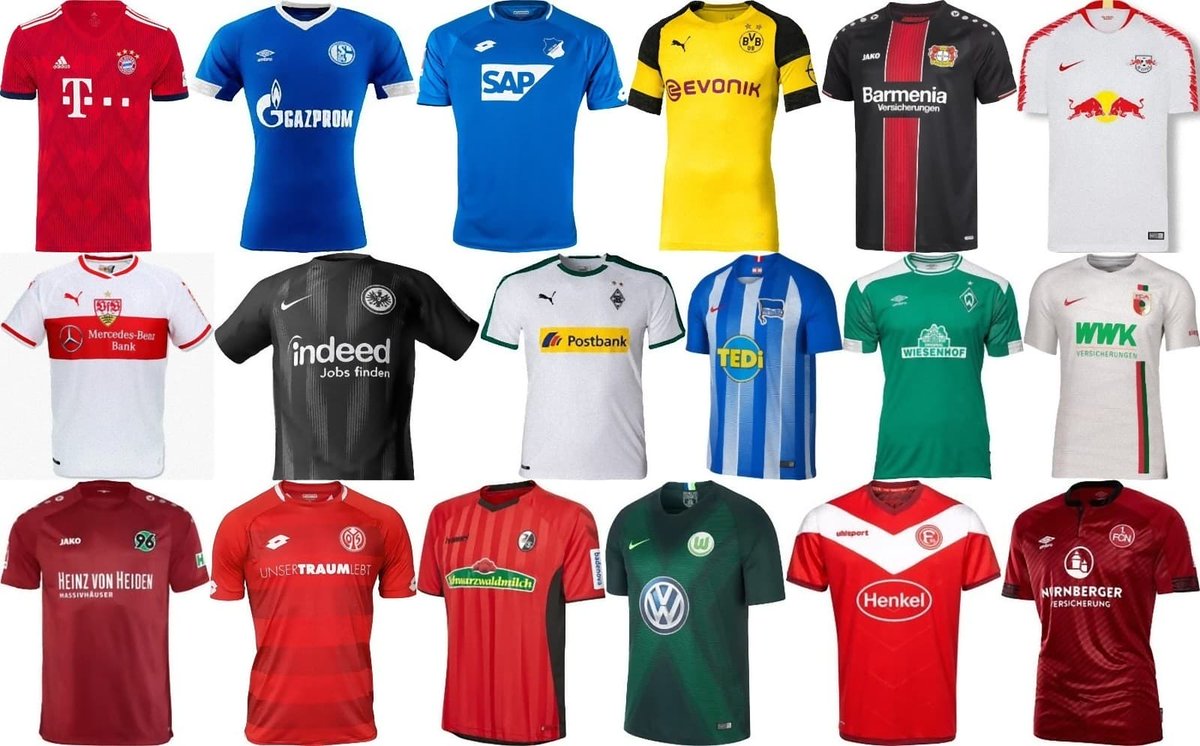 ユニ11 ブンデスリーガ 18 19 ホームユニフォーム一覧 T Co Qsoce6zxj3 18 19 Bundesliga Home Jerseys