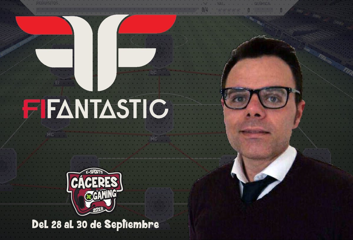 CaceresGaming's tweet photo. Uno de los platos fuertes de #CaceresGaming será el nuevo #FIFA19.
Y que mejor, que tener con nosotros a @FIFAntastic, uno de los canales &amp; webs más conocidos y especializados en FIFA (encima extremeño) ⚽️⚽️

Aprovechad y preguntad trucos, FUT, tradeo... ¡porque lo sabe todo! https://t.co/UZTZIFdYq4