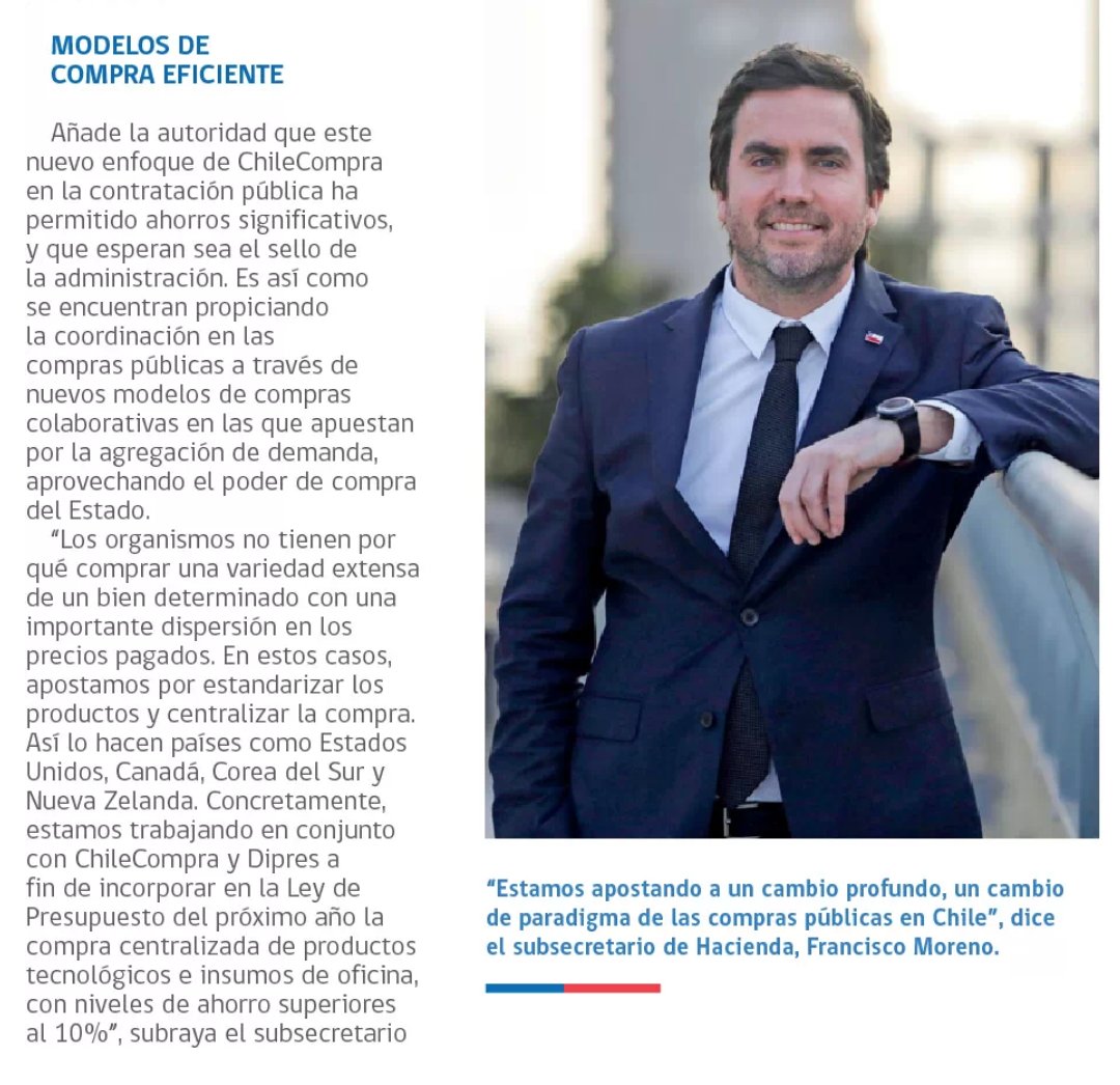 <a href="/Moreno_Fco/">Francisco Moreno Guzmán</a> se refirió en <a href="/ElMercurio_cl/">elmercurio_cl</a> a desafío de modernización de #ChileCompra: “Es necesario recoger la propuesta de ChileCompra de dar un salto evolutivo en las compras públicas para conformar un sistema altamente integrado” 👉 goo.gl/3wPXuv  #ChileCompra15años🎉