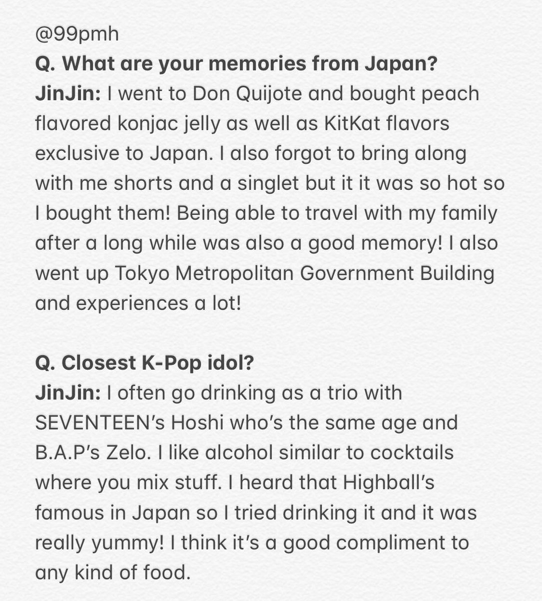 astro interview for anan. jinwoo mentioned he goes drinking with soonyoung, and dongmin mentioned being close with seventeen in general. asvtro ♡ ꒰  #진진  #호시  #은우  #차은우  #세븐틴  #아스트로 ꒱translation by 99pmh https://twitter.com/99pmh/status/1034781872386060288?s=21 https://twitter.com/99pmh/status/1034785354920779777?s=21