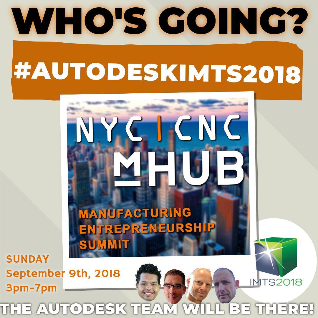 HSMWorks's tweet image. Who’s going to be in town the Sunday before IMTS 2018?
.
Join us at @mhubchicago
.
#imts2018 #autodeskcam #autodeskmfg #instamachinist #machining #nyccnc #chicago instagram.com/p/BmTayQgn-KR/…