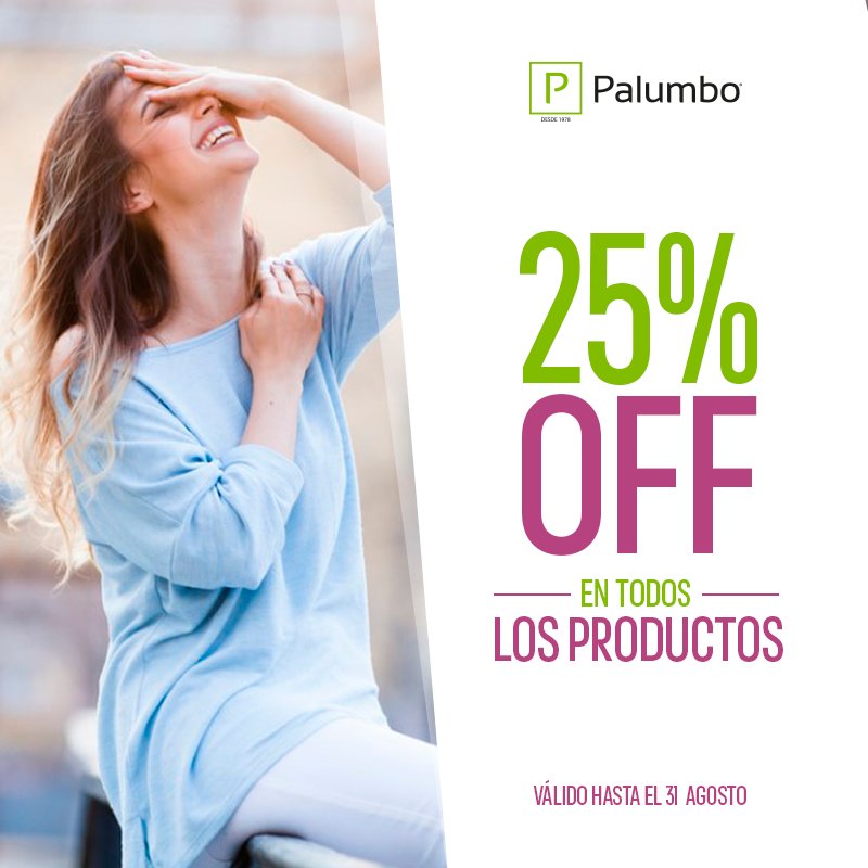 palumbochile's tweet photo. ¡25% OFF en TODOS los productos! Queremos verte lucir un cabello hermoso y sano. Aprovecha esta oportunidad! / Válida hasta el 31 de Agosto 2018. https://t.co/28cUArnXMW