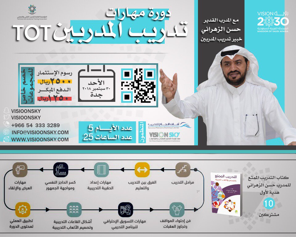 shtcenter's tweet photo. لاتفوت الفرصة ...
في #جدة دورة مهارات
🎖 #تدريب_المدربين 🎖

يقدمها
المستشار التربوي والتعليمي
   🎗️   #حسن_الزهراني

السيرة الذاتية للمدرب
https://t.co/0nhumlZob3
   
للاستفسار 0543333289
وللتسجيل
https://t.co/03Re7nJ5bD
#دورات_جدة
#دورات
#دورات_السعودية https://t.co/TcbIjlcynl
