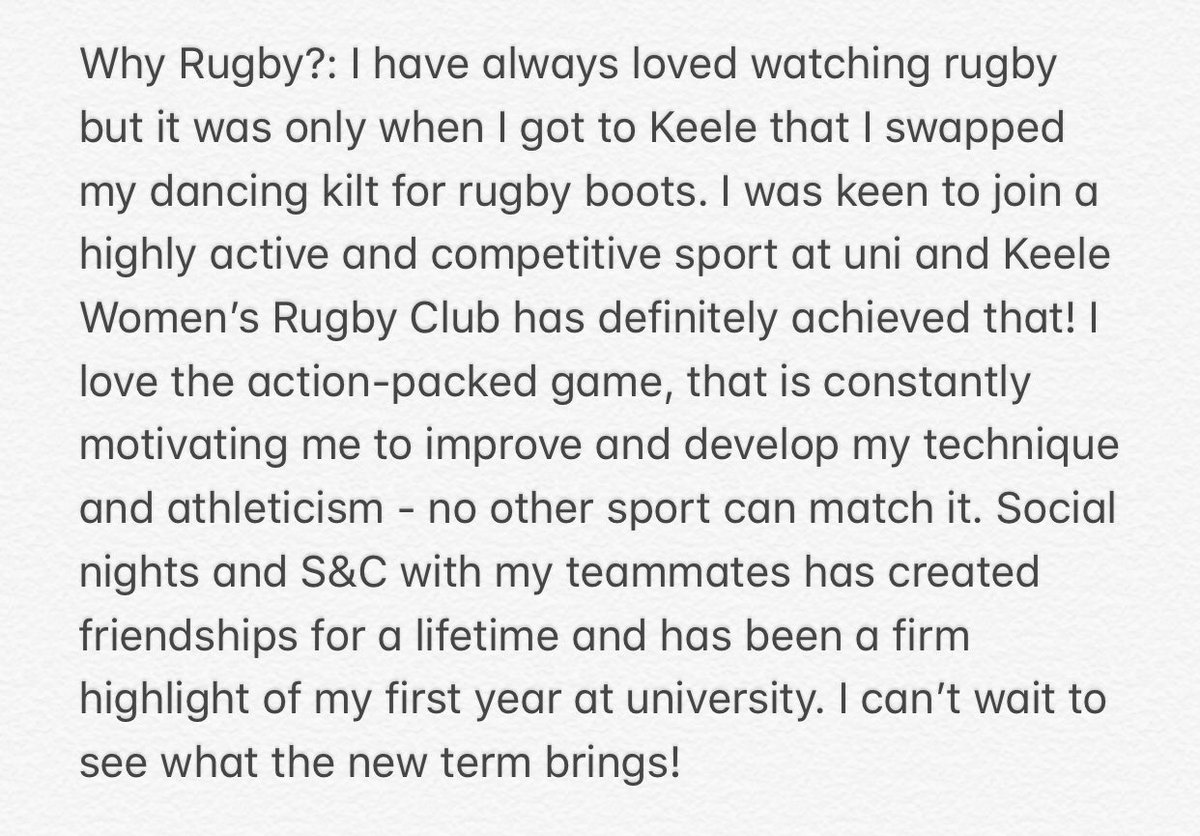 KeeleWomenRugby's tweet photo. Next up is a new role being introduced within our club this year βΊοΈ
Name: Caity Oddy
Committee role: Development Captain
Course: Physiotherapy
#wheresmykiltat #SUdanceallnight #keelearmy #3outof8 #teamkeele https://t.co/p8sKqxIxvl