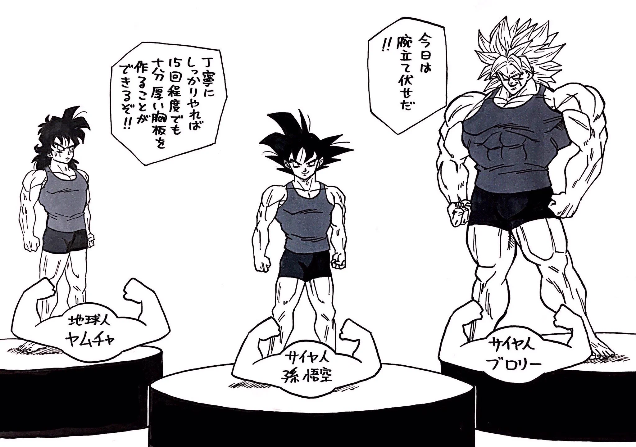 ドラゴンボールのみんなで筋肉体操をするとこうなるのかwブロリーの身体がww