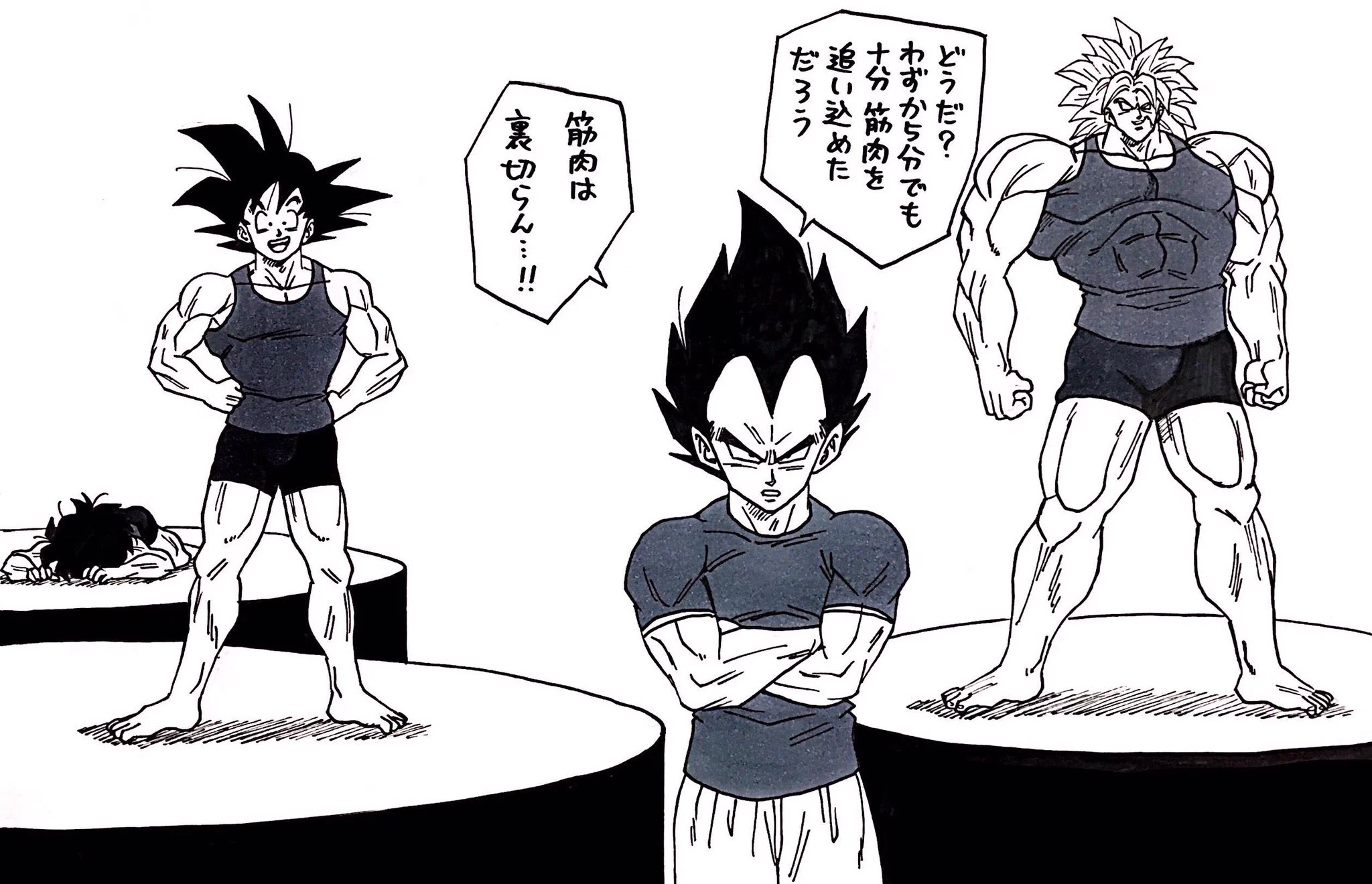 ドラゴンボールのみんなで筋肉体操をするとこうなるのかwブロリーの身体がww