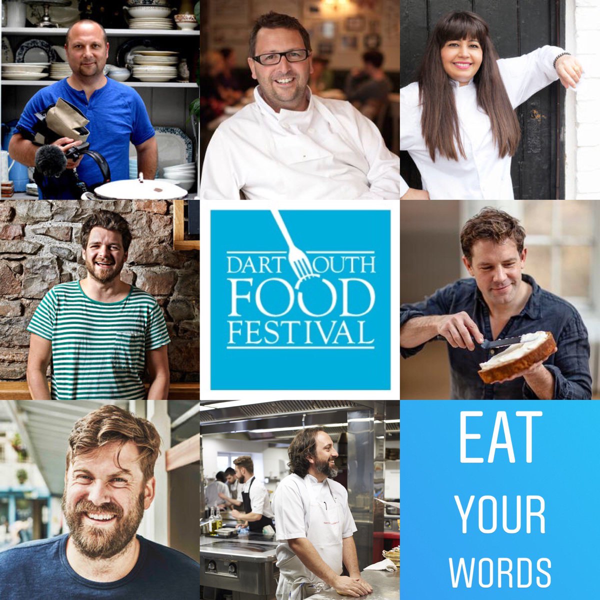 DartFoodFest's tweet photo. Sunday 21st Oct sees our Kitchen Confidential Q&A with a fab panel including @MitchTonks @romygill_ @ChefTomHunt @matt_tebbutt @freddy_bird @Luke__Holder Skillfully chaired by @shanehollanduk in this lively session...tickets on sale soon 🥂#askachef #eatyourwords #dartfoodfest18 https://t.co/KdXzDJJKgo