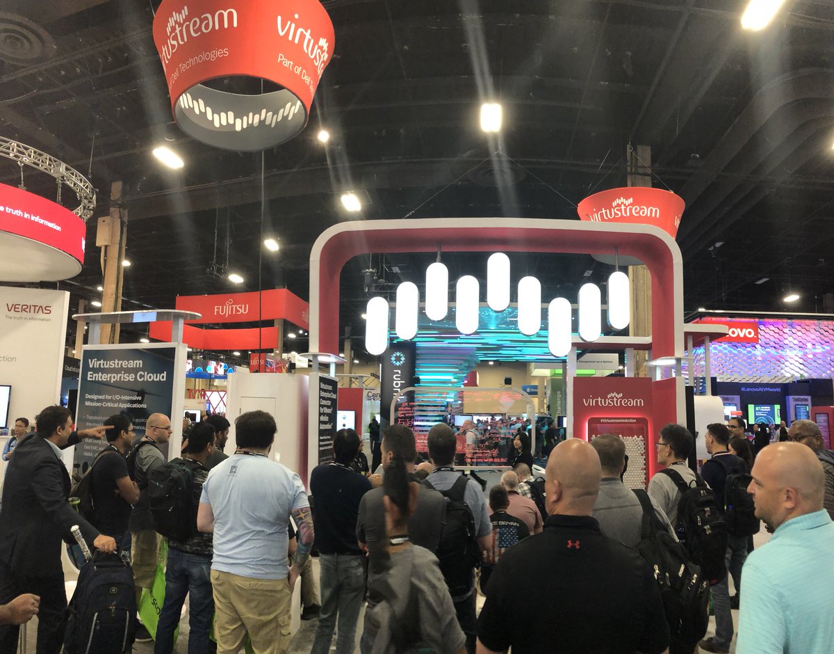 Full house at the #@virtustream  booth @VMWorld2018