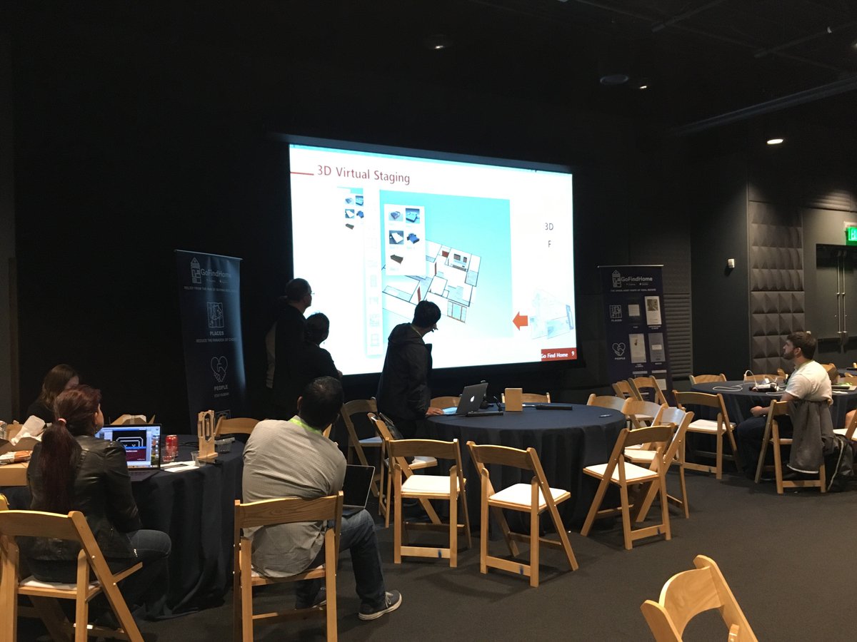 final presentations are on for the #iOi2018 hackathon! team go find home is describing their intelligent listing platform.