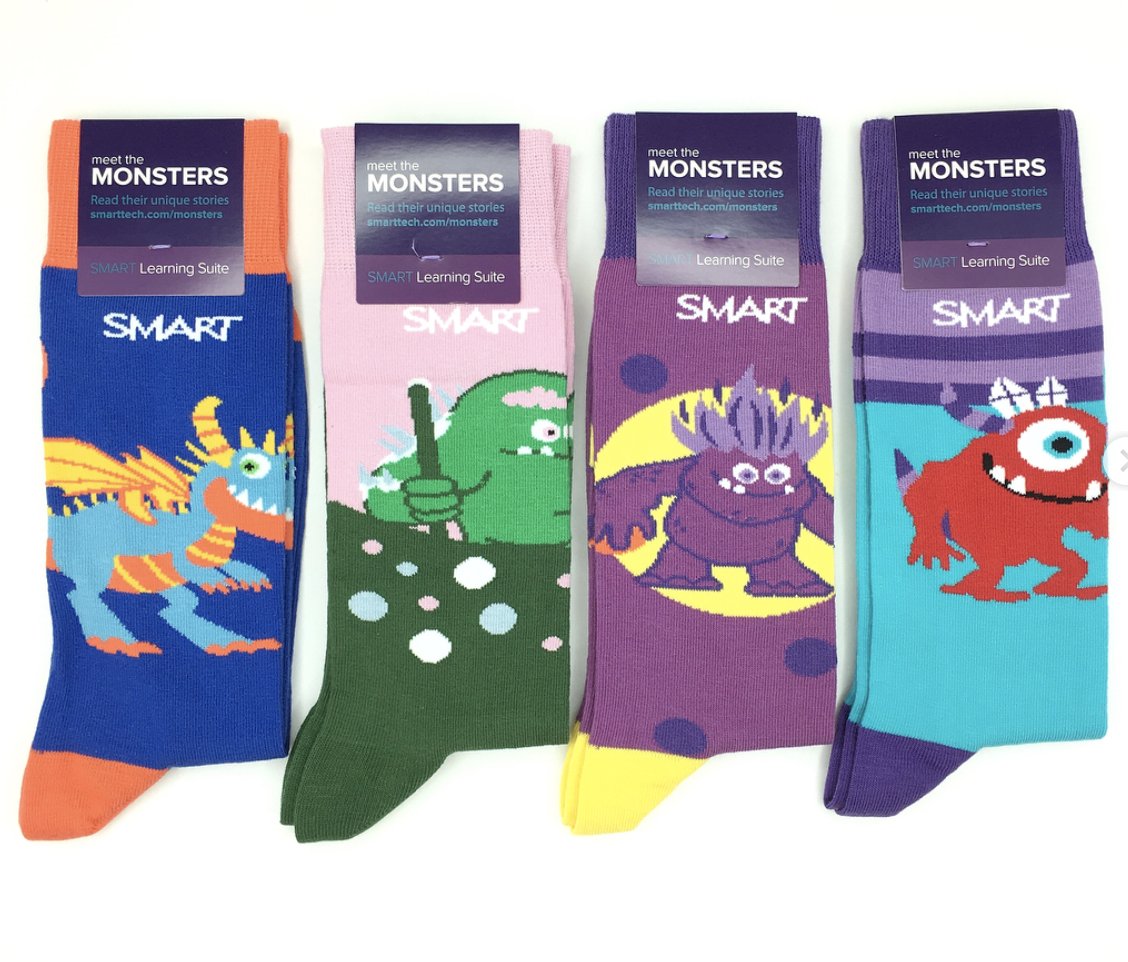 SMART_Tech's tweet photo. The love for the monster socks is wide spread! We were happy to work with a local #YYC company, @FridaySockCo to bring these to life this year! Available only through contests and events - keep a look out for more to come! https://t.co/kFZbW0yTA1