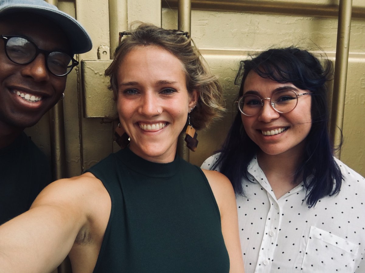 SharedStudios's tweet photo. Global Portal Curator Emma Saperstein ready to launch our latest activation at @TXST with alums and #TXSTPortal curators Tafari and Kaytlin. We're on campus through mid-December in partnership with #txstgalleries! #SharedStudios #SharedPortals #TXSTPortal https://t.co/MI7Y6gevz4