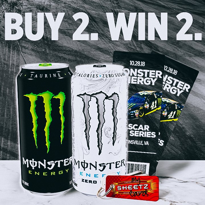 Sheetz 🎃 on Twitter "Two MonsterEnergy beverages and your My Sheetz