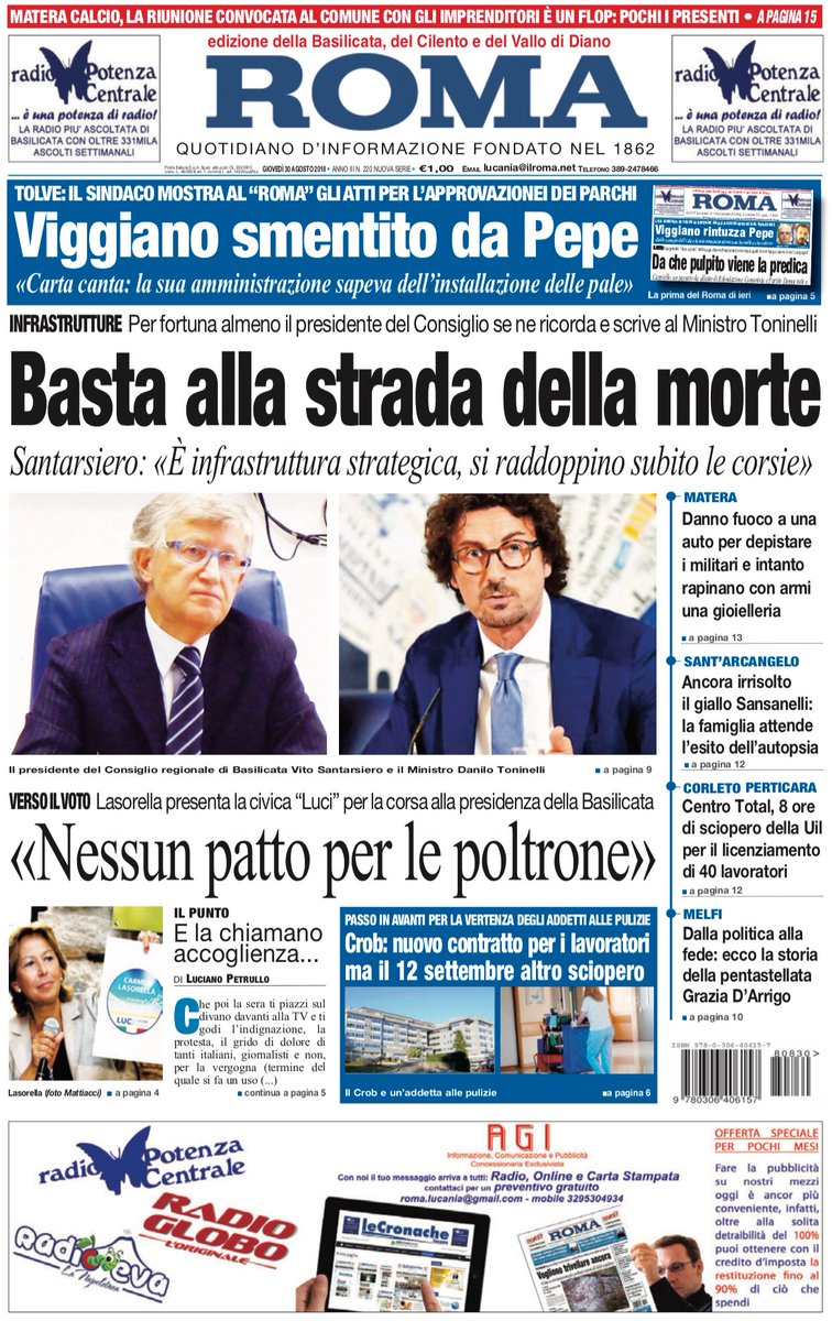 cronachelucane's tweet photo. #antePrima #roma di #basilicata #tolve #viggiano #pepe #lega #potenza #melfi #stradadellamorte #crob #lasorella https://t.co/QaiNO5xSaT