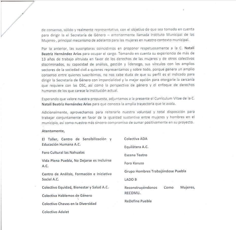 CEBS_AC's tweet photo. Desde la convicción de que la inclusión de la sociedad civil organizada en la acción de gobierno es el único camino hacia la construcción de una ciudad verdaderamente incluyente, enviamos esta propuesta a la Presidenta Municipal electa de Puebla #CiudadIncluyente #Puebla https://t.co/cC1xOETVDb