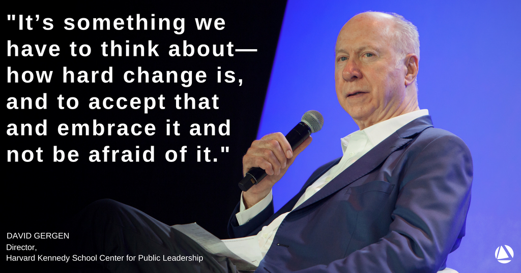 newprofit's tweet photo. At #NPGoL, we asked members of our community, including @David_Gergen of the @harvardcpl, to share their calls to action for social sector leaders—not only as organization leaders, but as future shapers. Hear their calls to action: https://t.co/G7asTFduzR https://t.co/LODqgKc8aR