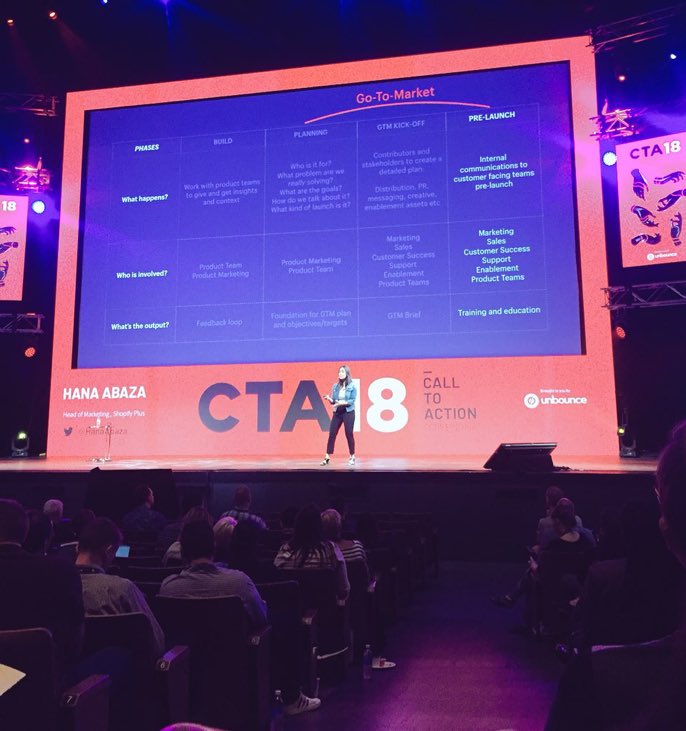 KdotSewell's tweet photo. “Product marketing needs to be integrated before product launch, not after.” #GoToMarket #Structuresinplace Amazing Talk @HanaAbaza #CTAConf https://t.co/CIWrtXQkUR