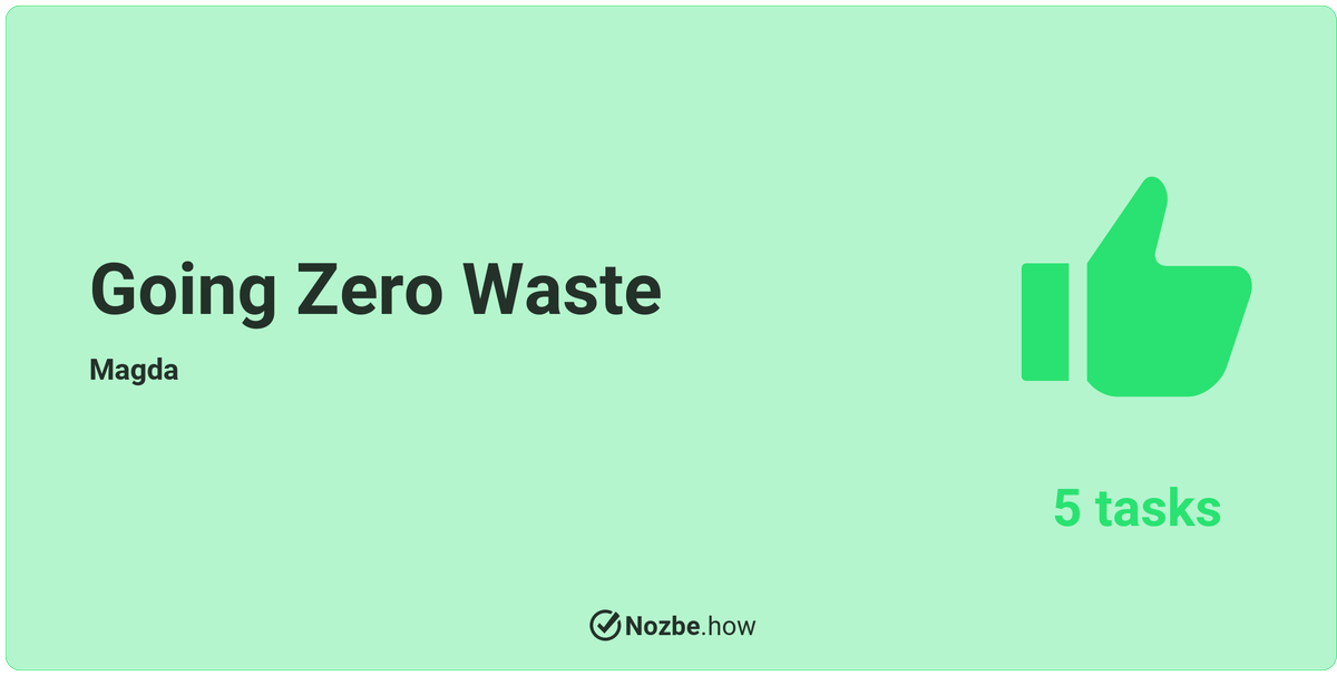 nozbe's tweet photo. Bring #ZeroWaste to your life with our #NozbeHOW template: https://t.co/DuTB9xzvyw https://t.co/hxdywGMosh